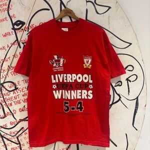 Vintage 2001 Liverpool UEFA Cup Winners T Shirt